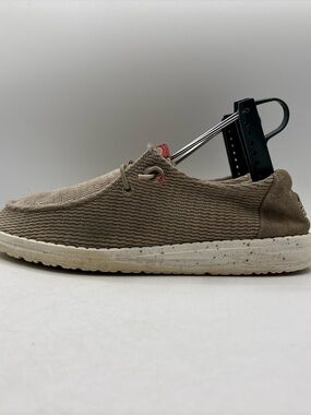 Hey Dude Wendy Wave Corduroy Olive Grey Women’s S 7 Slip On Casual Comfort Shoes